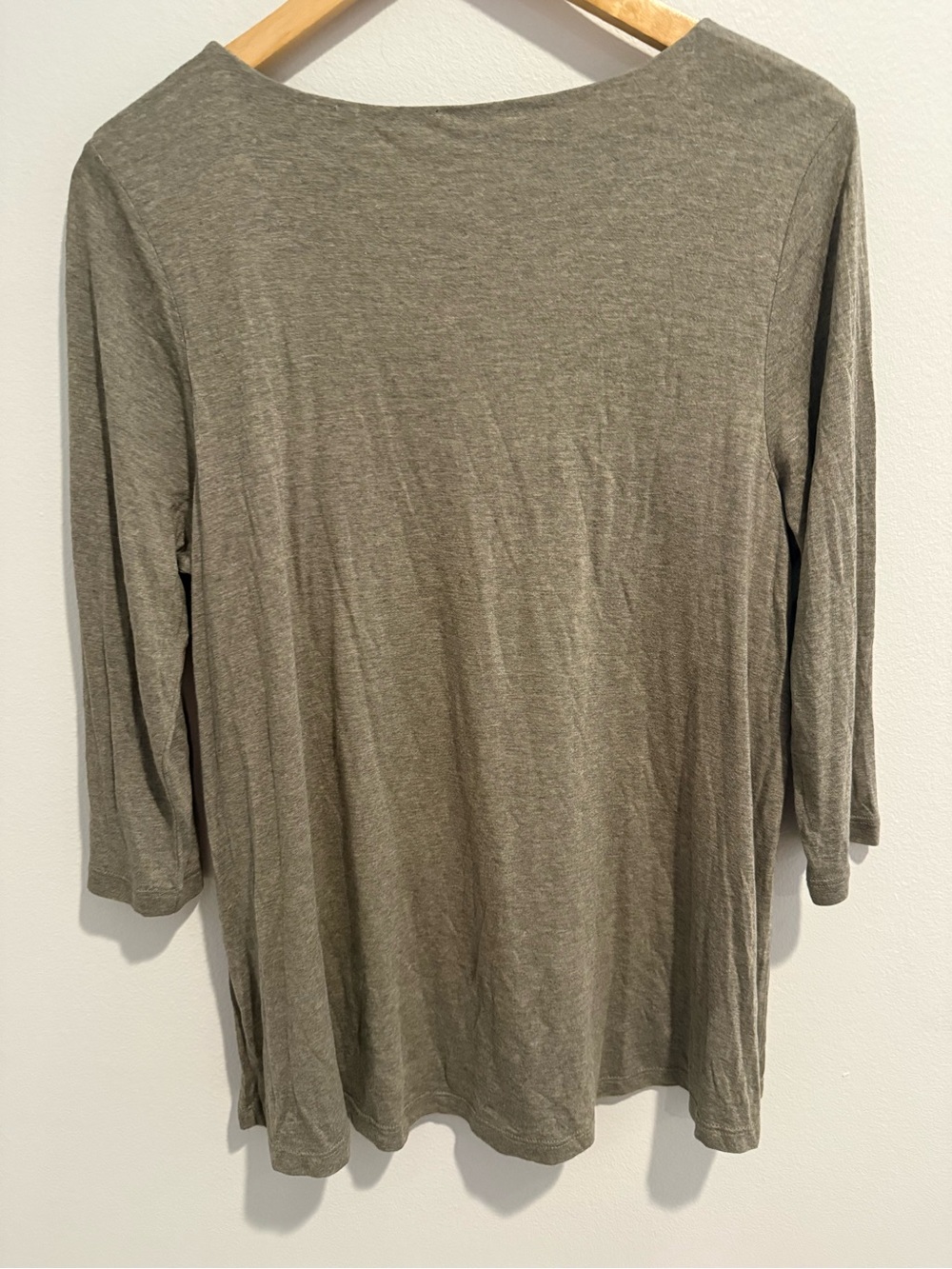 J.Jill Pure Jill Supersoft Elliptical Tee Gray Modal 3/4 Sleeve NWT M Travel - Picture 3 of 4